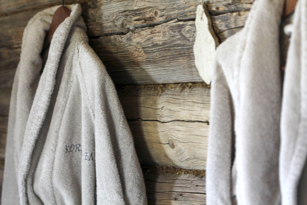 Bathrobes with details.